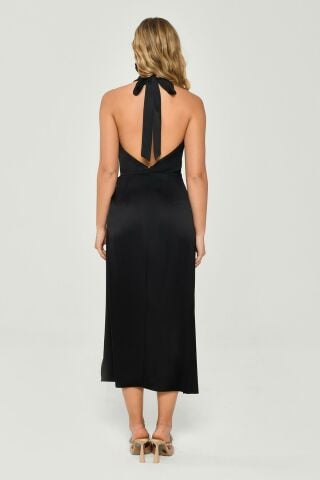 Degages connected from the black neck of the antvelop satin midi dress 55 - 4