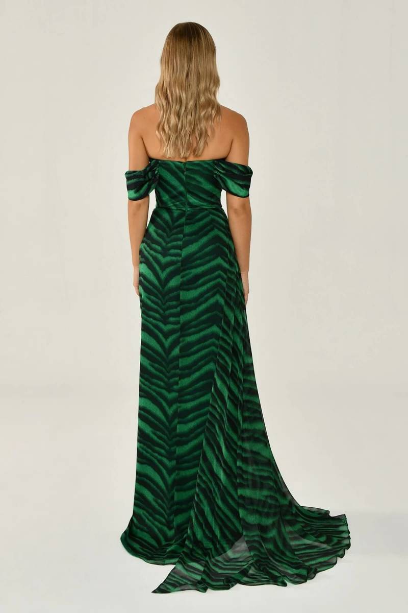 Greenzebra Degage Low Sleeve Slip Patterned Large Size Dress 26 - 3