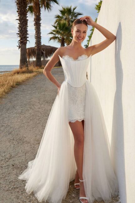 Kemik Gepiyerli Korsajlı İçi Mini Abiye Elbise 05 - 1