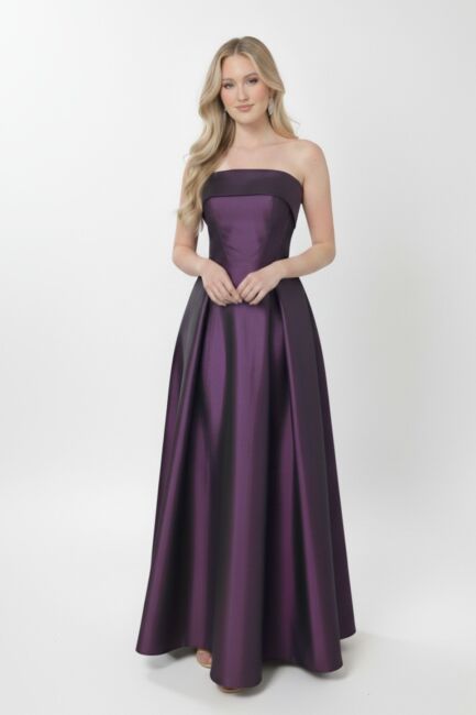 Mürdüm Straplez Balenli Cepli Yırtmaçlı Tafta Abiye Elbise 37 - Şeref Vural